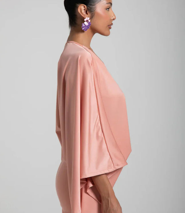 Women's Cape Sleeve Flowy Cocktail Party Mini Dress