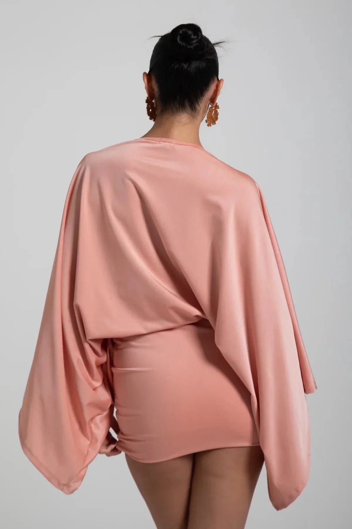 Women's Cape Sleeve Flowy Cocktail Party Mini Dress