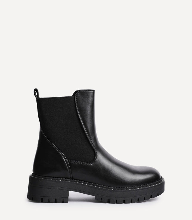 Women's Chelsea Boots in Faux Leather with a Studded Edge
