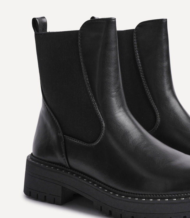 Women's Chelsea Boots in Faux Leather with a Studded Edge