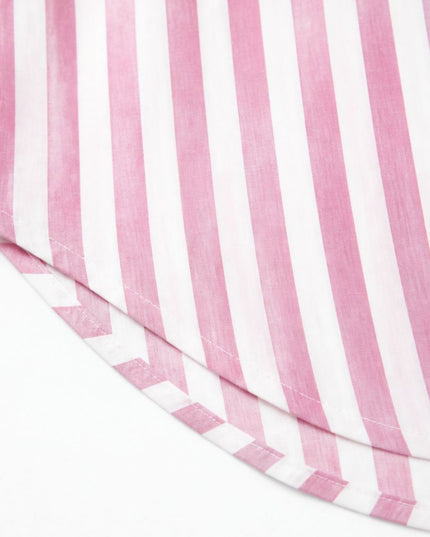 Women's Collared Striped Sleeveless Shirt Dress
