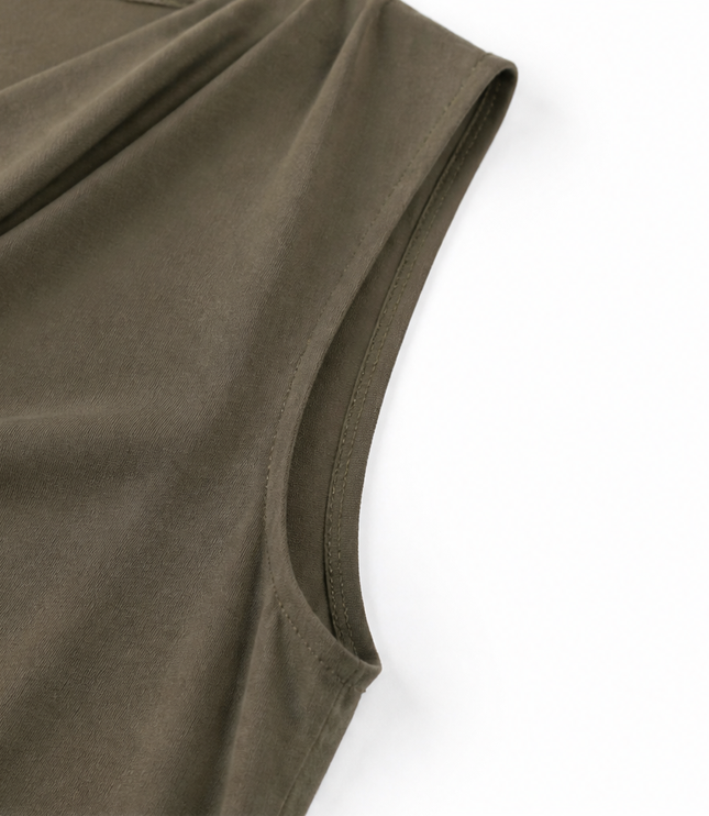 Women's Cowl Neck Sleeveless Shift Mini Summer Dress