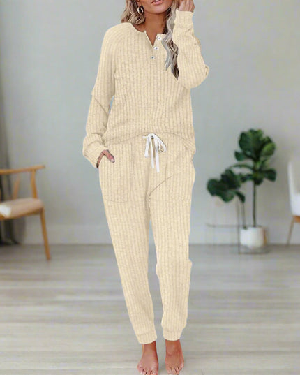 Women's Cozy Two Piece Lounge Top and Pants Set