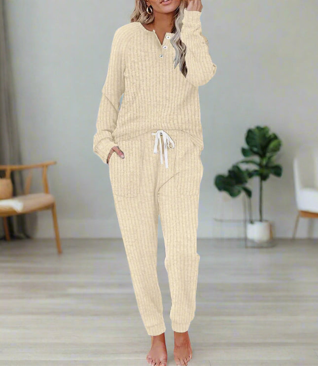 Women's Cozy Two Piece Lounge Top and Pants Set