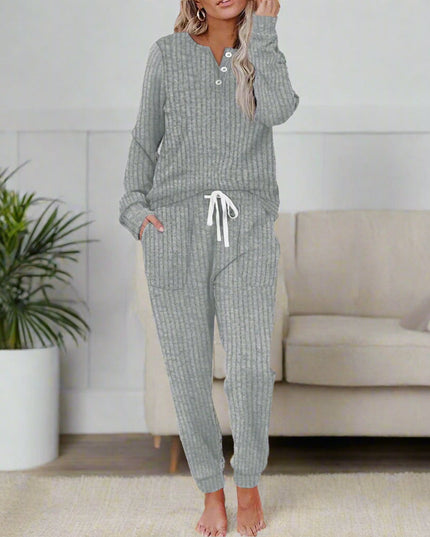 Women's Cozy Two Piece Lounge Top and Pants Set