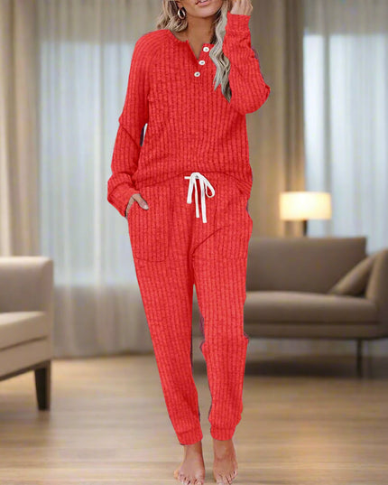 Women's Cozy Two Piece Lounge Top and Pants Set