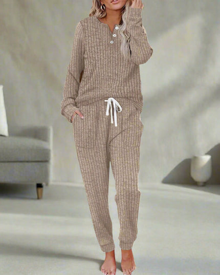 Women's Cozy Two Piece Lounge Top and Pants Set
