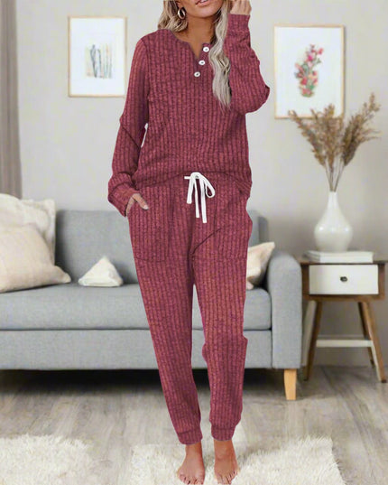 Women's Cozy Two Piece Lounge Top and Pants Set