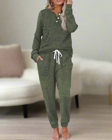 Women's Cozy Two Piece Lounge Top and Pants Set