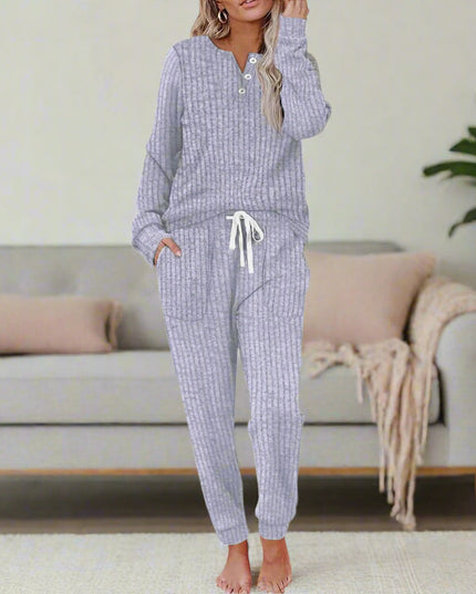 Women's Cozy Two Piece Lounge Top and Pants Set