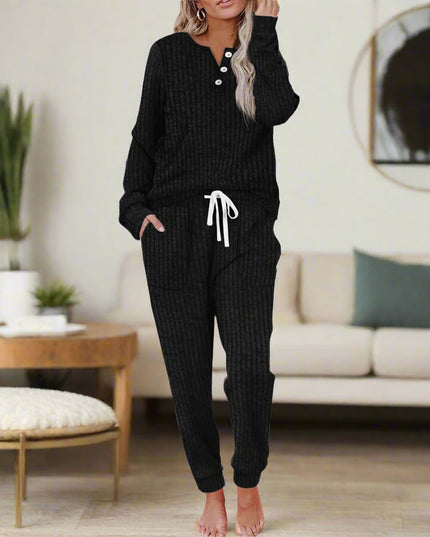 Women's Cozy Two Piece Lounge Top and Pants Set