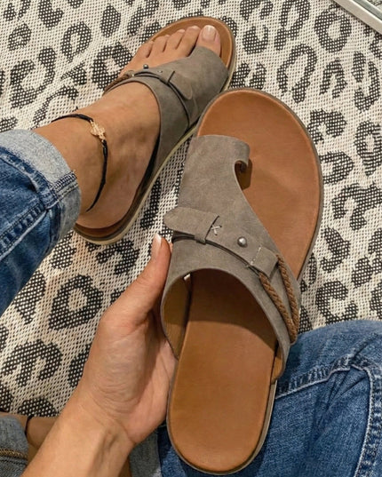 Women's Crisscross Flat Sandals with a Toe Loop