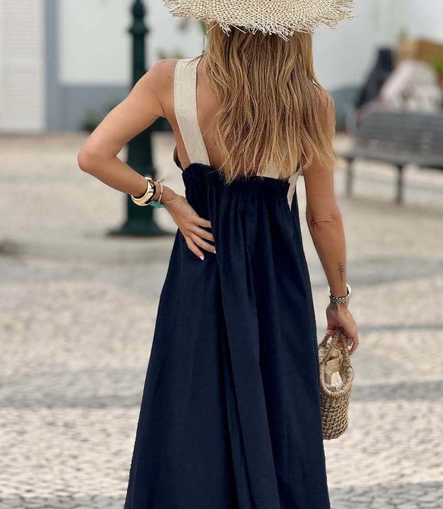 Women's Crossover Front Flowy Summer Maxi Dress