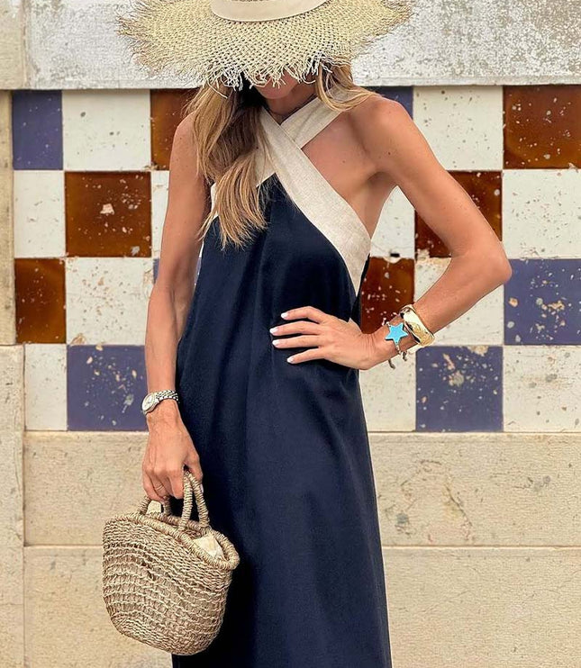 Women's Crossover Front Flowy Summer Maxi Dress