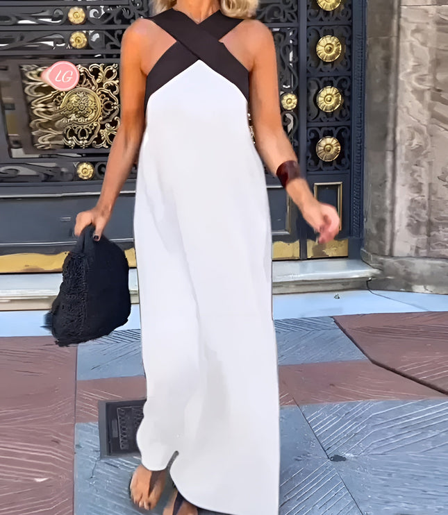 Women's Crossover Front Flowy Summer Maxi Dress