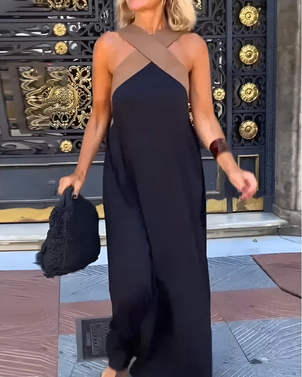 Women's Crossover Front Flowy Summer Maxi Dress