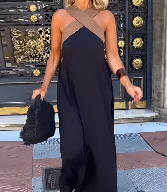 Women's Crossover Front Flowy Summer Maxi Dress
