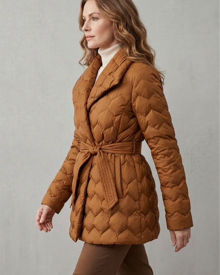 Women's Diamond Quilted Padded Winter Puffer Jacket