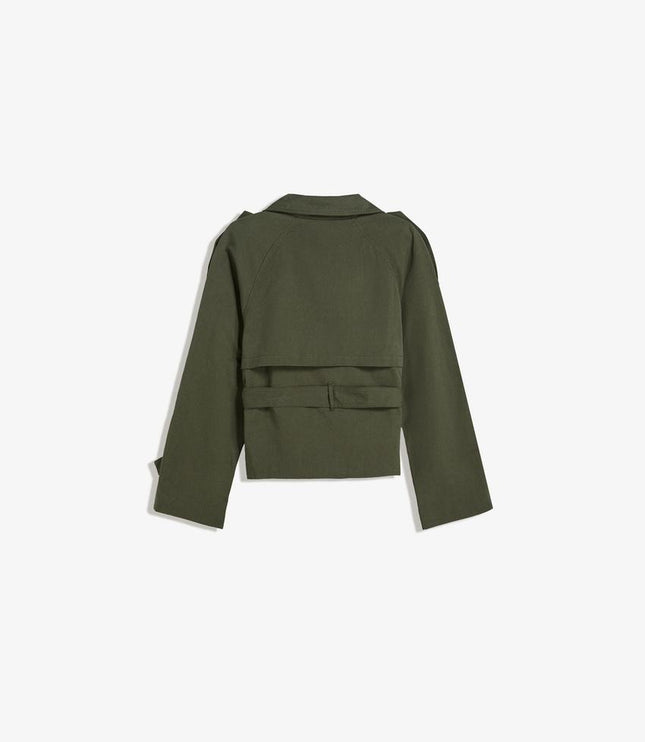 Women's Double Breasted Cropped Fall Trench Coat