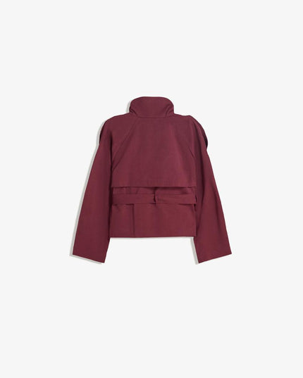 Women's Double Breasted Cropped Fall Trench Coat