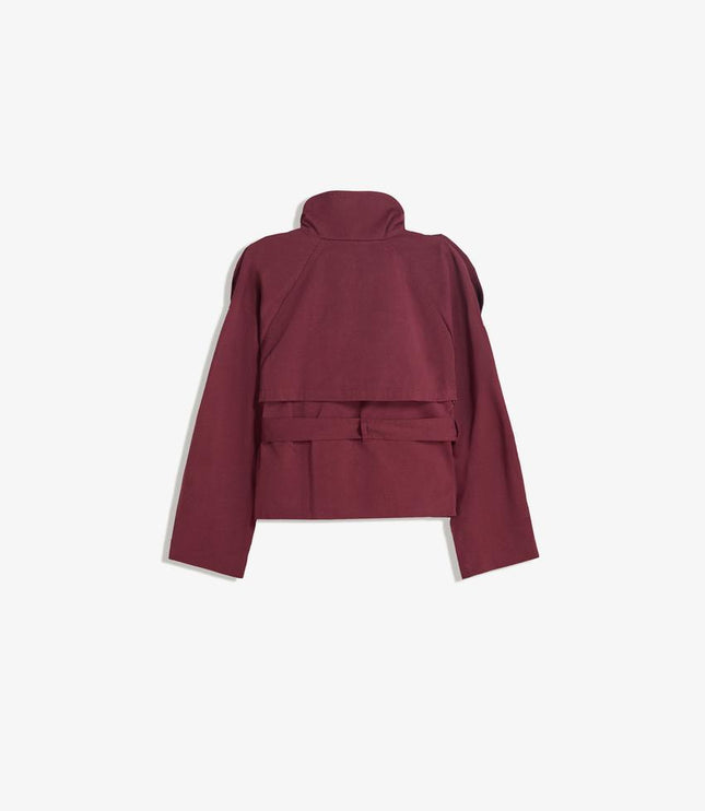 Women's Double Breasted Cropped Fall Trench Coat