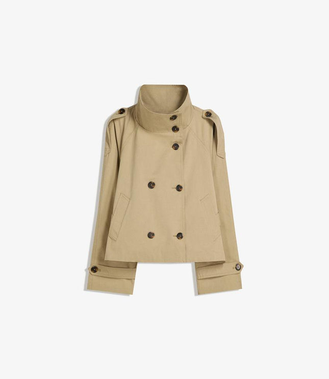 Women's Double Breasted Cropped Fall Trench Coat