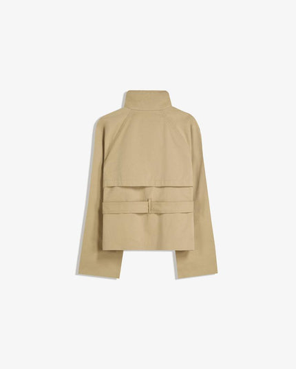 Women's Double Breasted Cropped Fall Trench Coat