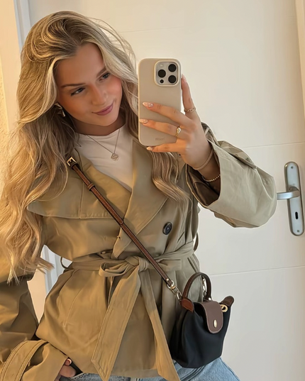 Women's Double-Breasted Stand Collar Utility Jacket