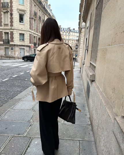 Women's Double-Breasted Stand Collar Utility Jacket