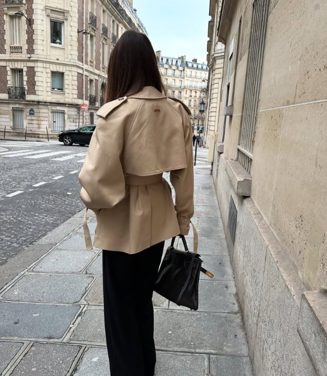 Women's Double-Breasted Stand Collar Utility Jacket