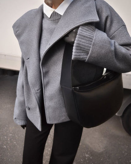 Women's Double Breasted Structured Layering Jacket
