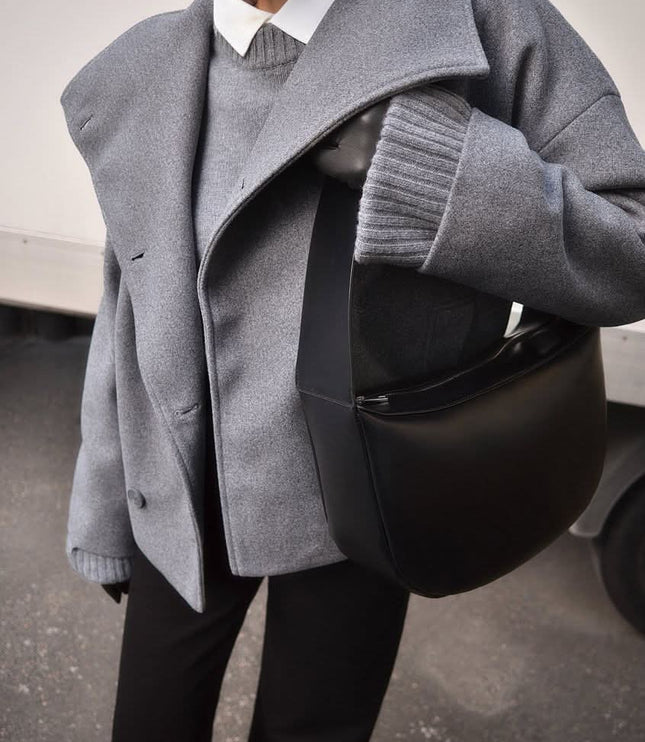 Women's Double Breasted Structured Layering Jacket