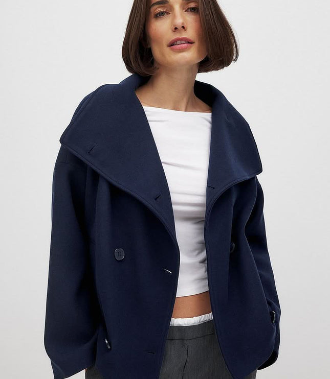 Women's Double Breasted Structured Layering Jacket