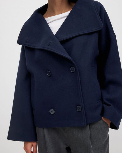 Women's Double Breasted Structured Layering Jacket