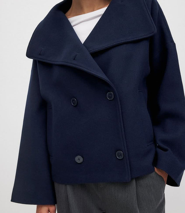 Women's Double Breasted Structured Layering Jacket