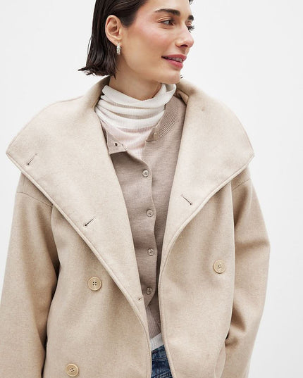 Women's Double Breasted Structured Layering Jacket