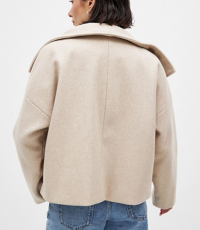 Women's Double Breasted Structured Layering Jacket