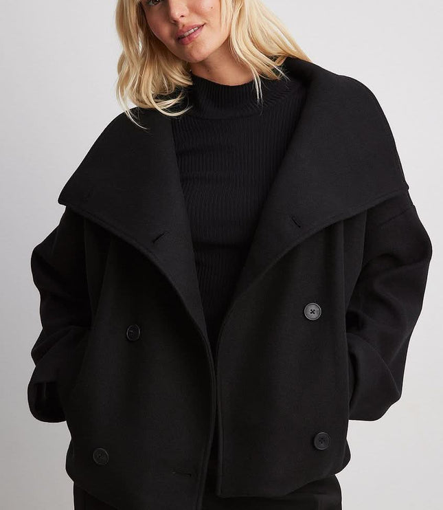 Women's Double Breasted Structured Layering Jacket