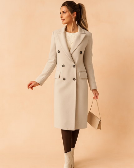 Women's Double Breasted Tailored Long Winter Coat