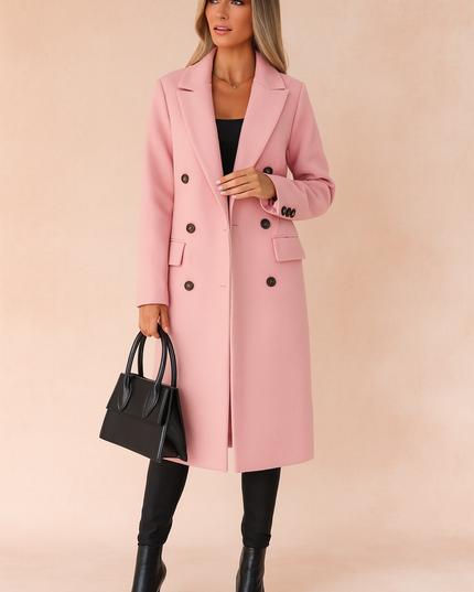 Women's Double Breasted Tailored Long Winter Coat