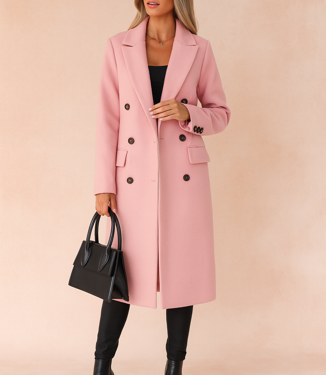 Women's Double Breasted Tailored Long Winter Coat