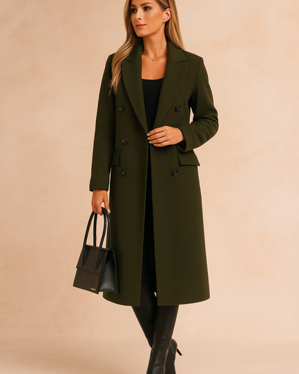 Women's Double Breasted Tailored Long Winter Coat