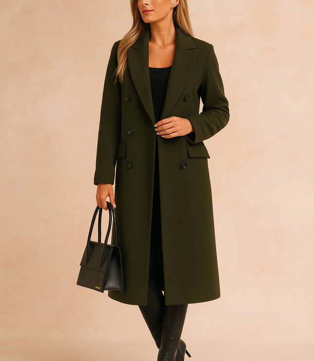 Women's Double Breasted Tailored Long Winter Coat