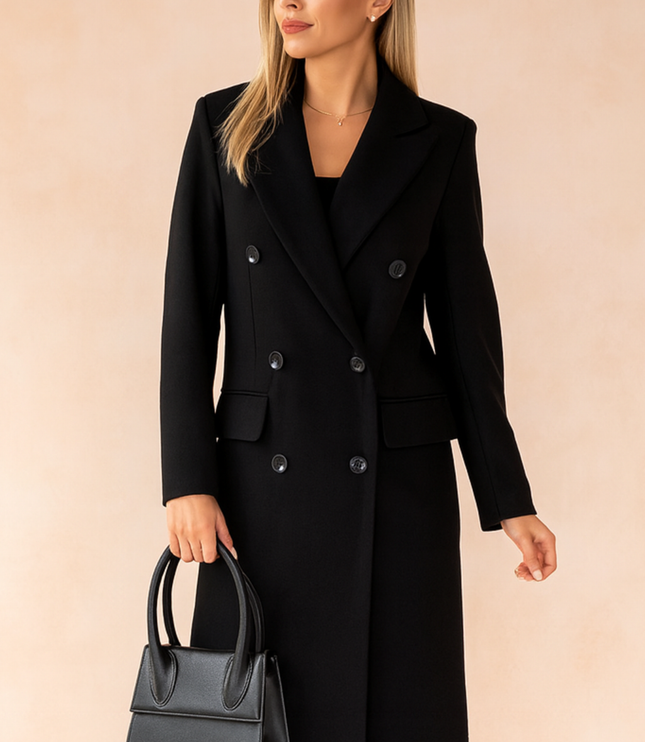 Women's Double Breasted Tailored Long Winter Coat