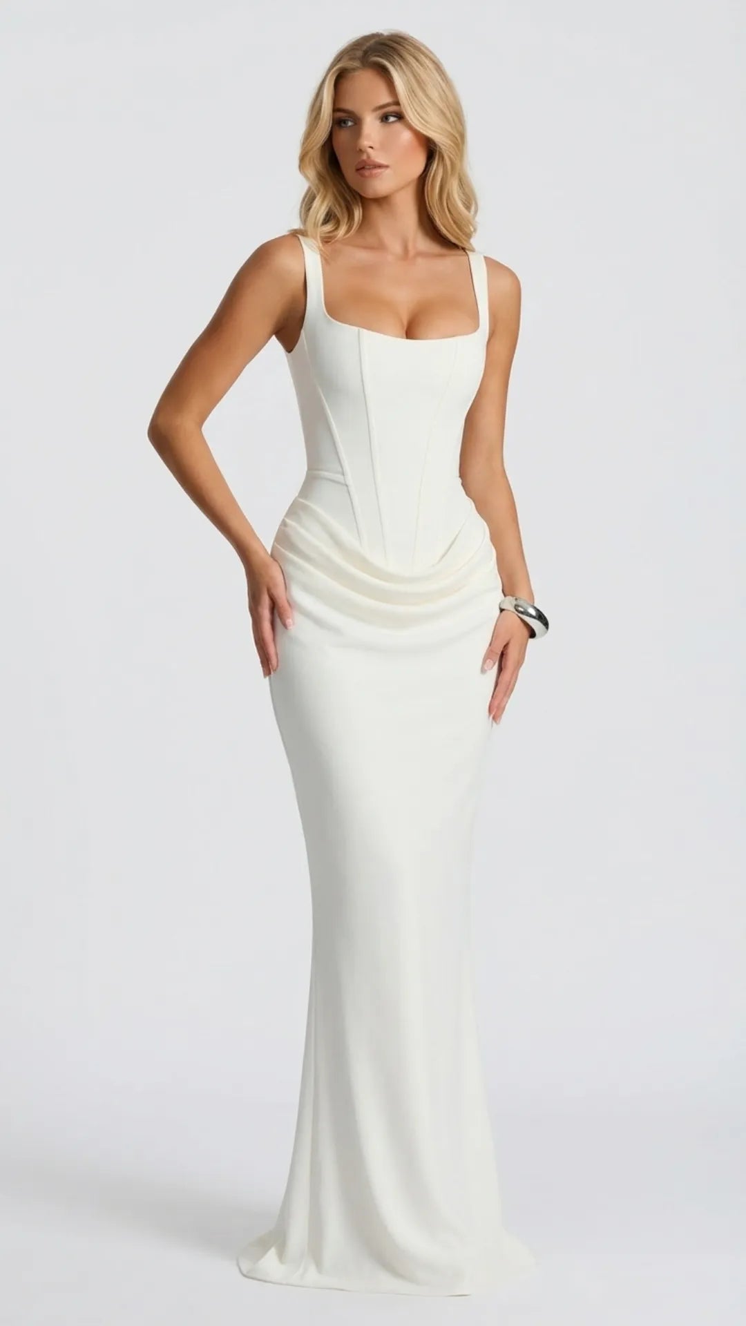 Women Draped Corset Sleeveless Maxi Dress - product image 9