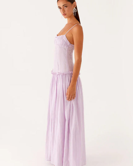 Women's Drop Waist Flowy Wedding Guest Maxi Dress