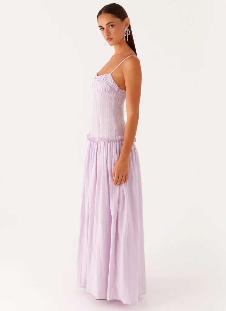 Women's Drop Waist Flowy Wedding Guest Maxi Dress
