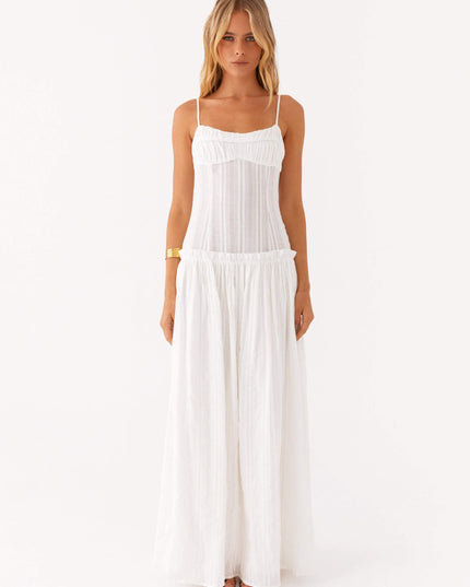 Women's Drop Waist Flowy Wedding Guest Maxi Dress