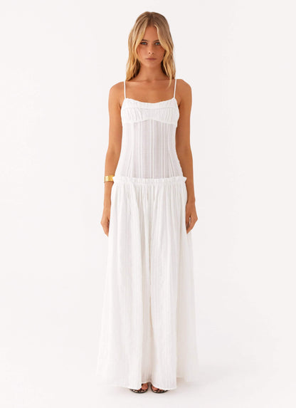 Women's Drop Waist Flowy Wedding Guest Maxi Dress
