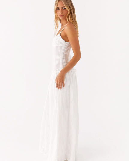 Women's Drop Waist Flowy Wedding Guest Maxi Dress